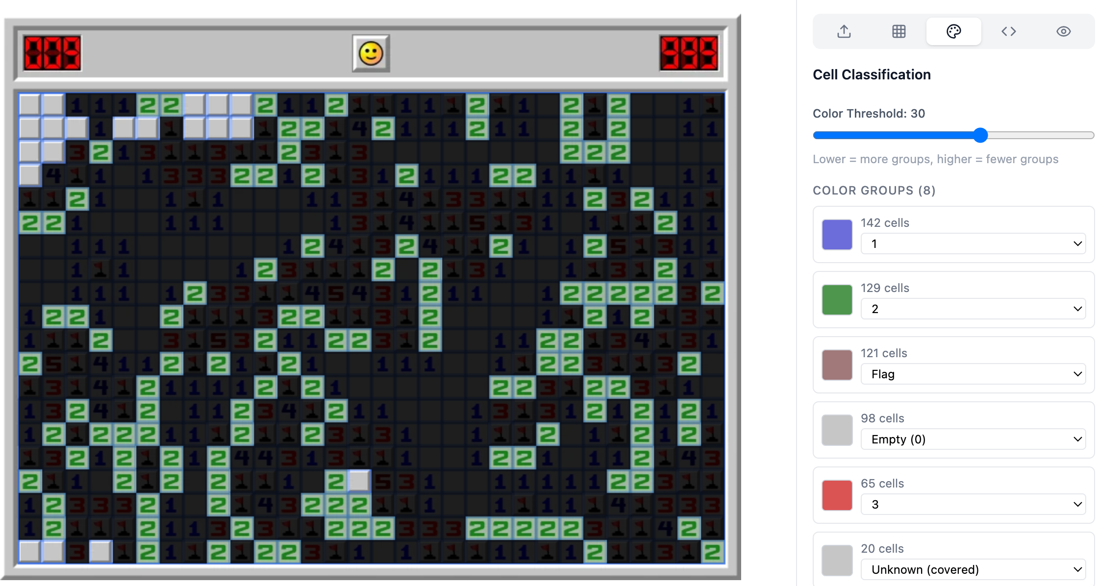 Admin tool — detect the grid from a screenshot